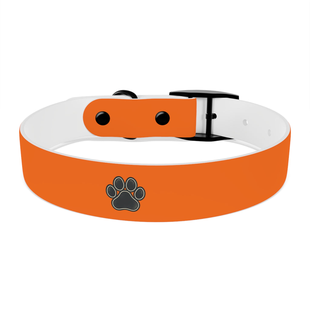 Adjustable Dog Collar | Paw Print | Orange