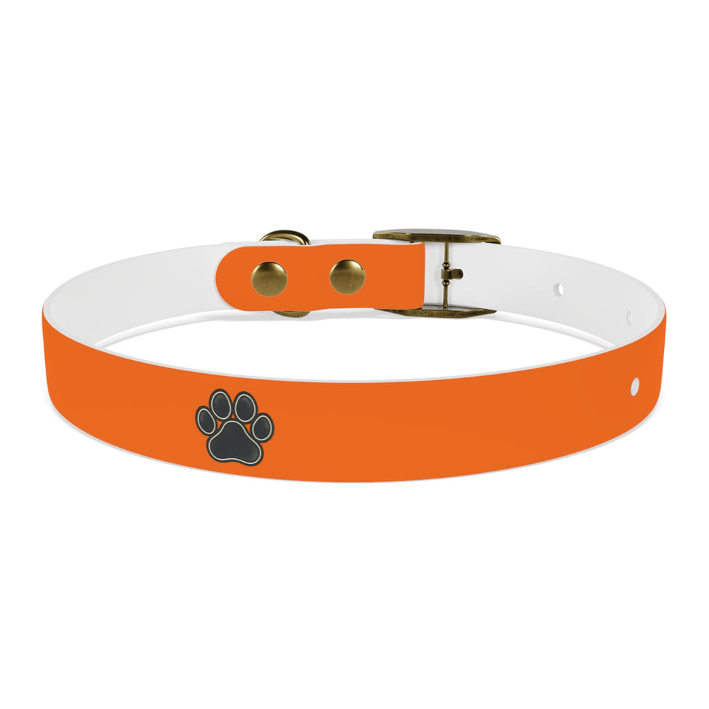 Adjustable Dog Collar | Paw Print | Orange