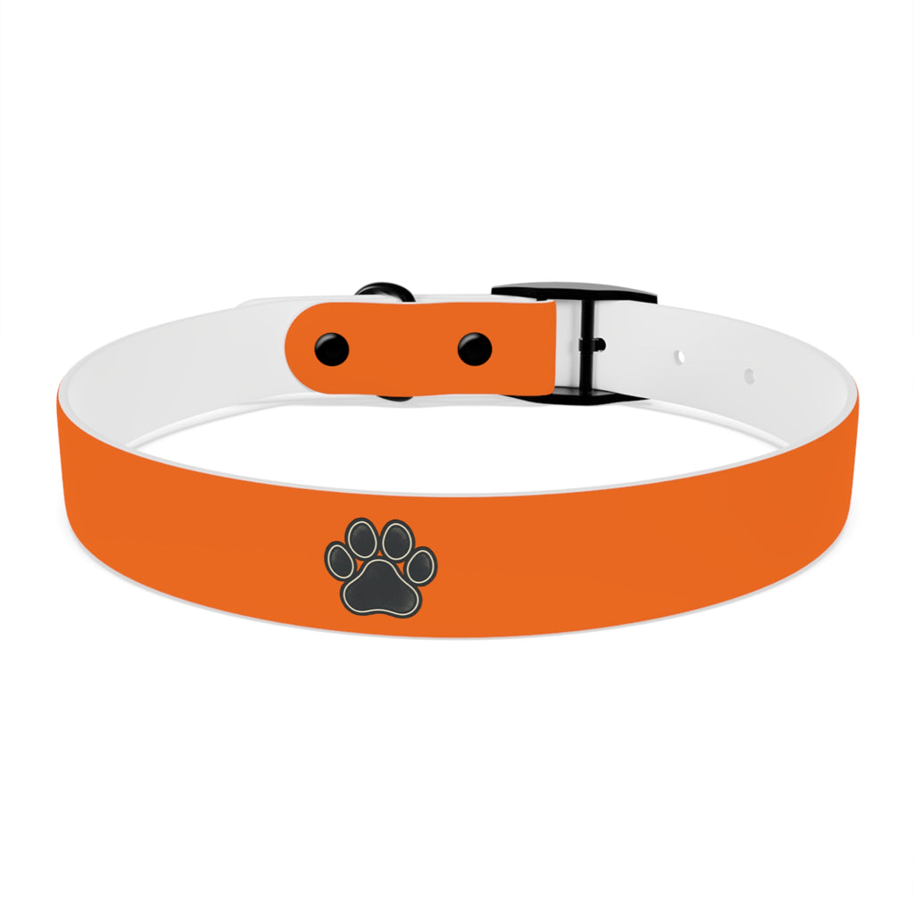 Adjustable Dog Collar | Paw Print | Orange