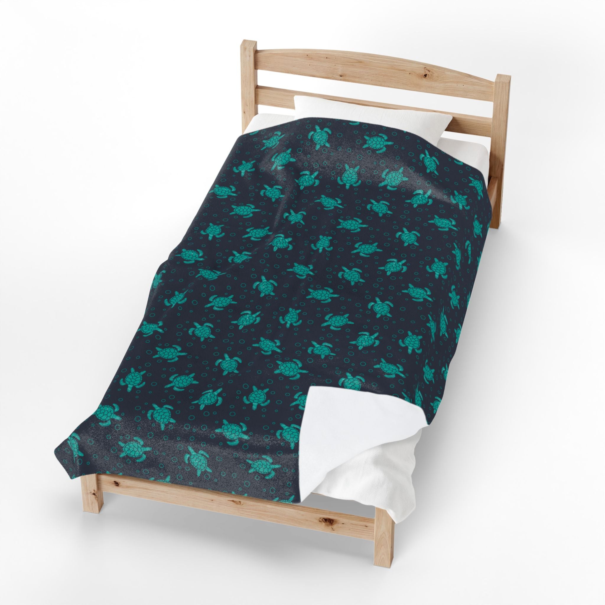 Sea Turtle Plush Blanket | Soft Velveteen Throw