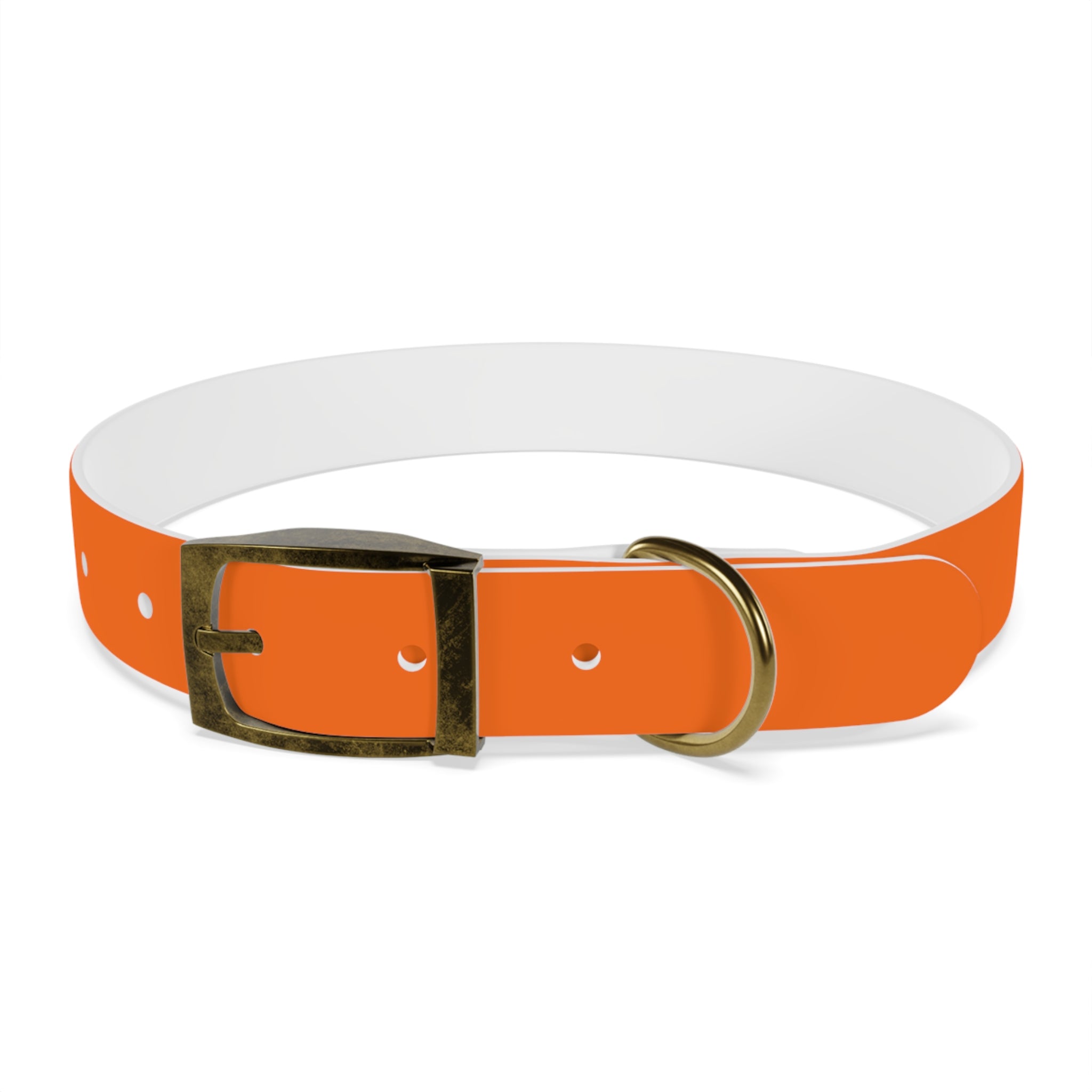 Adjustable Dog Collar | Paw Print | Orange