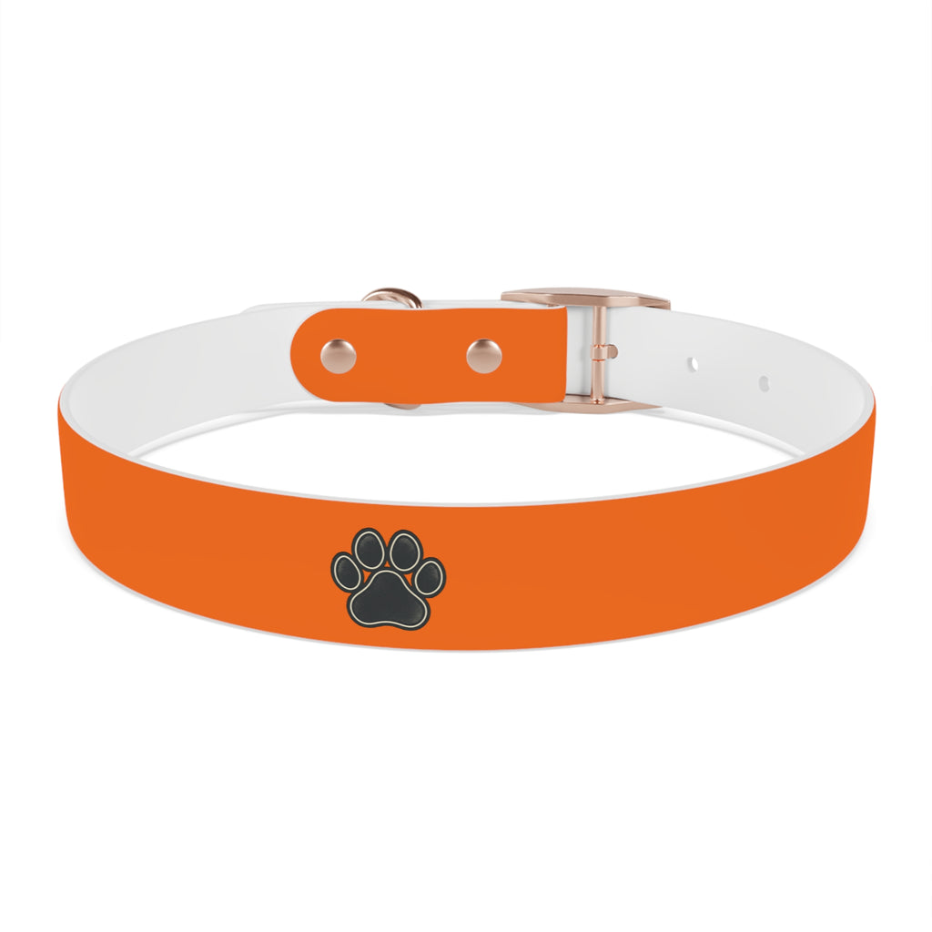 Adjustable Dog Collar | Paw Print | Orange