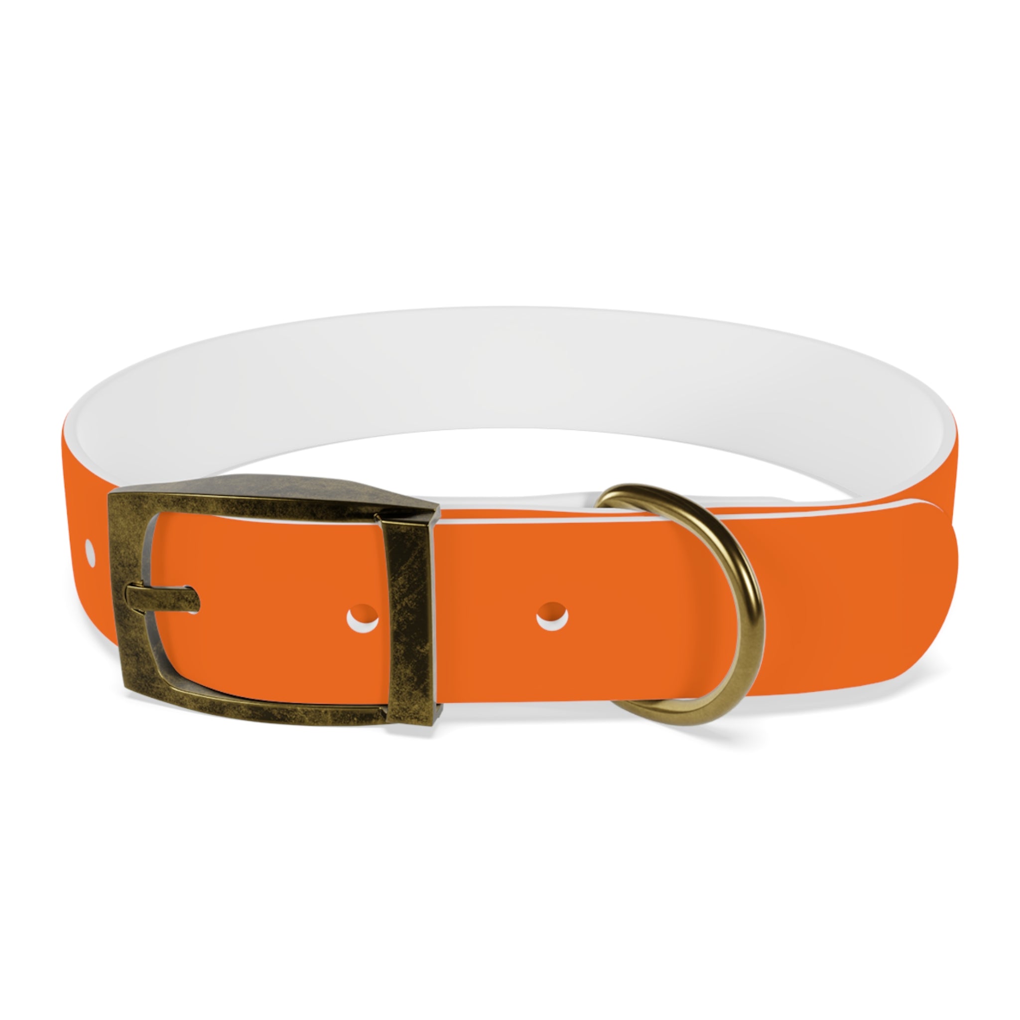 Adjustable Dog Collar | Paw Print | Orange