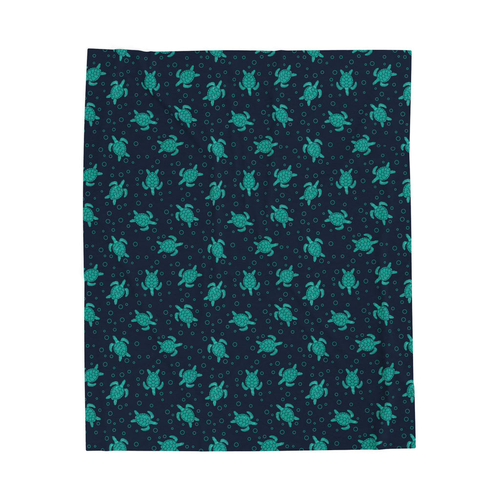 Sea Turtle Plush Blanket | Soft Velveteen Throw