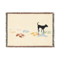 Dog Silhouette Woven Blanket | Fringed Throw