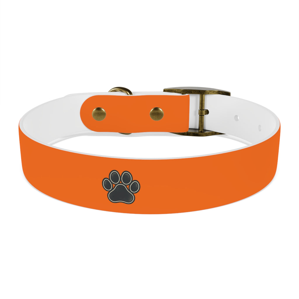 Adjustable Dog Collar | Paw Print | Orange