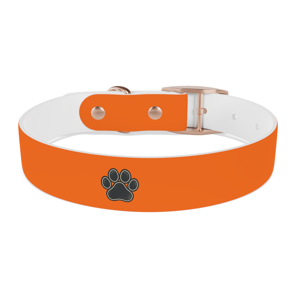Adjustable Dog Collar | Paw Print | Orange