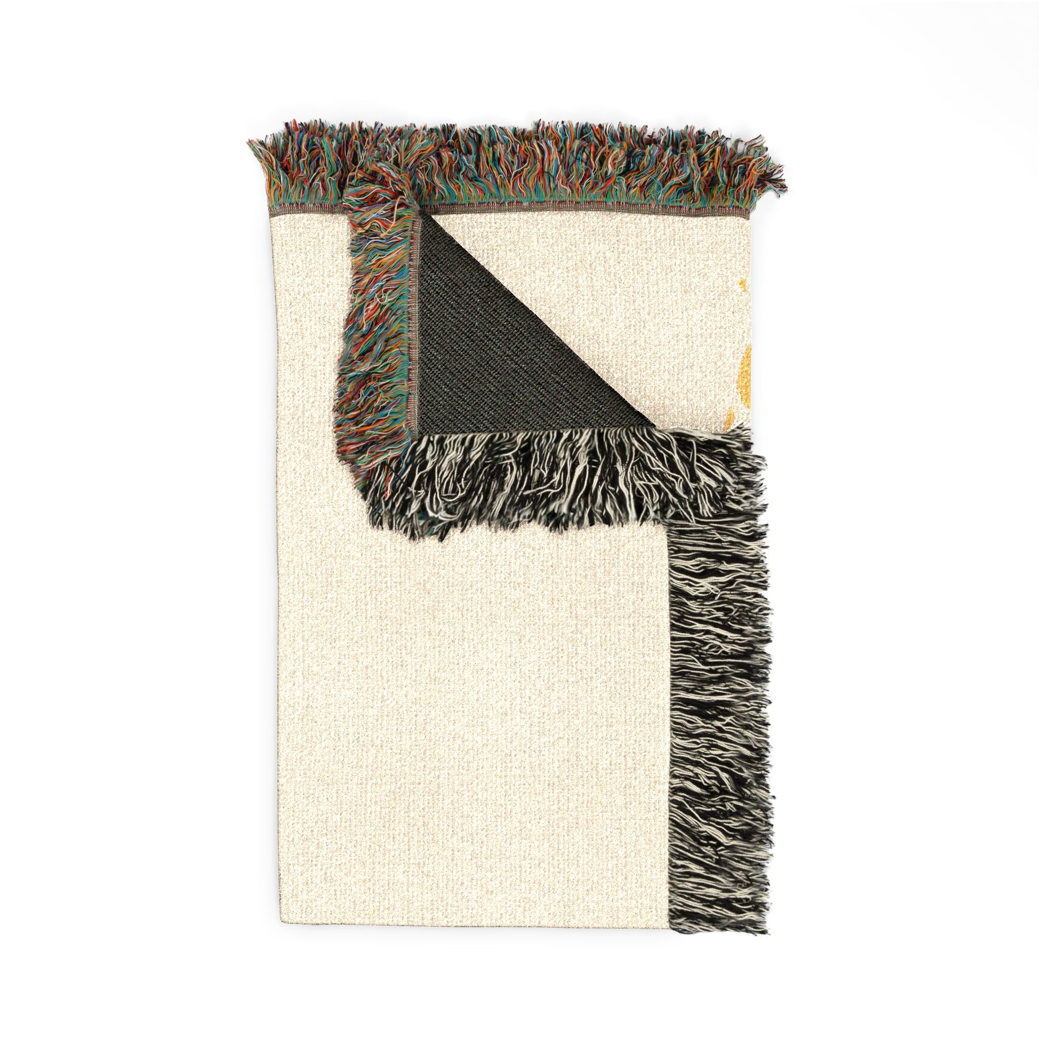 Dog Silhouette Woven Blanket | Fringed Throw