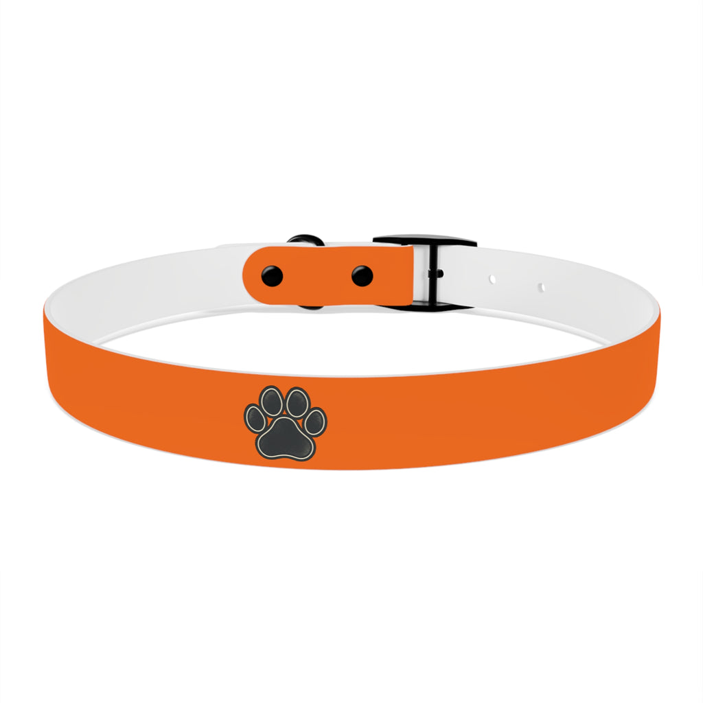 Adjustable Dog Collar | Paw Print | Orange