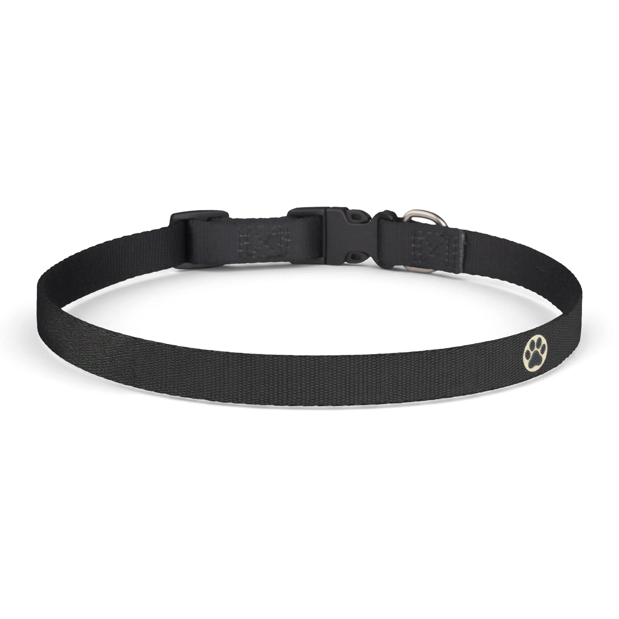 Adjustable Dog Collar | Paw Print | Black