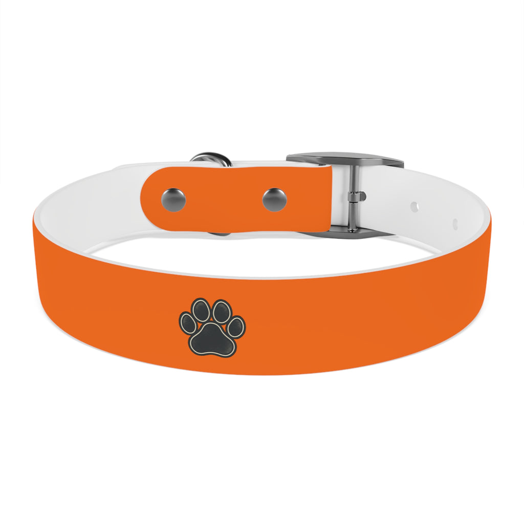 Adjustable Dog Collar | Paw Print | Orange