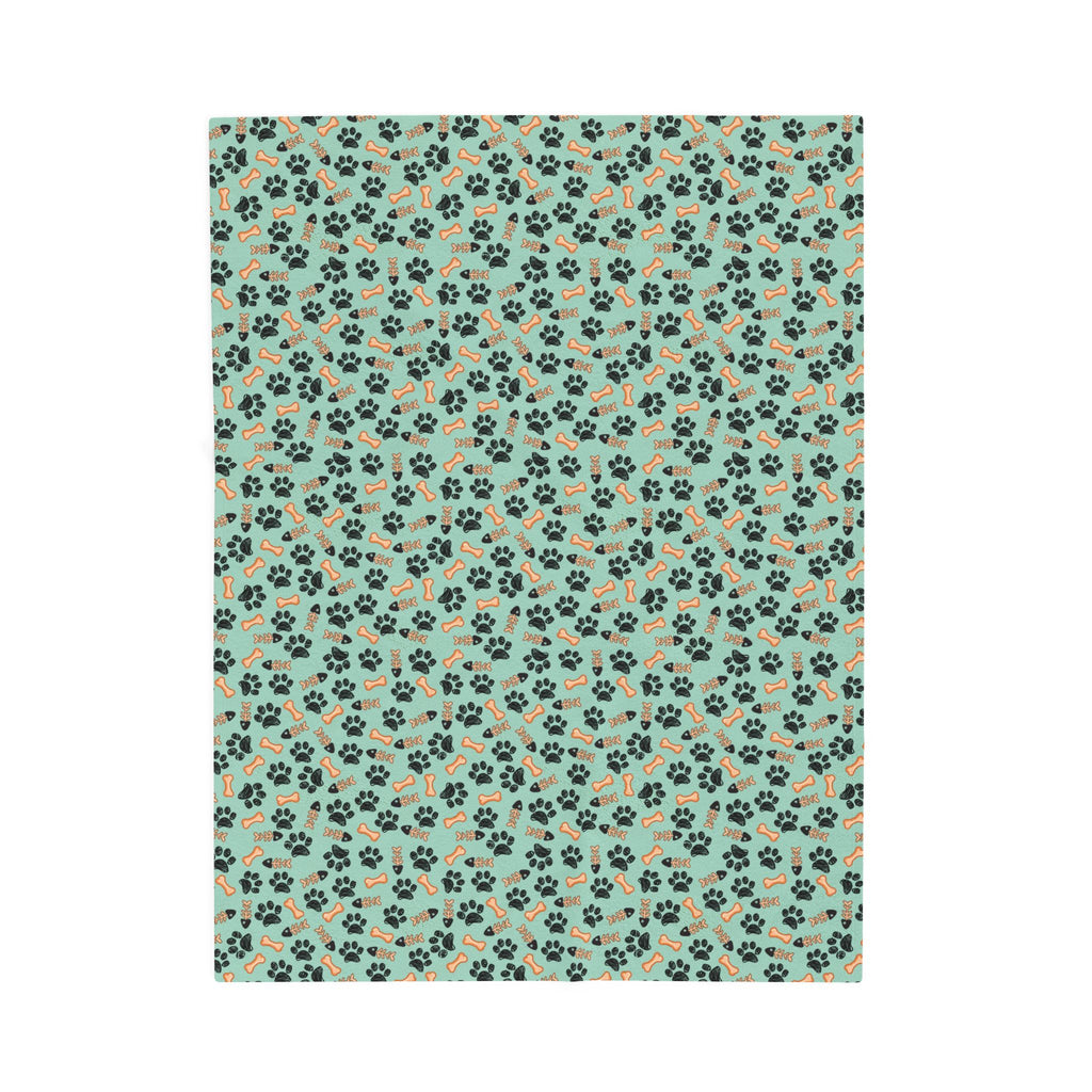 Paw Print Velveteen Plush Blanket