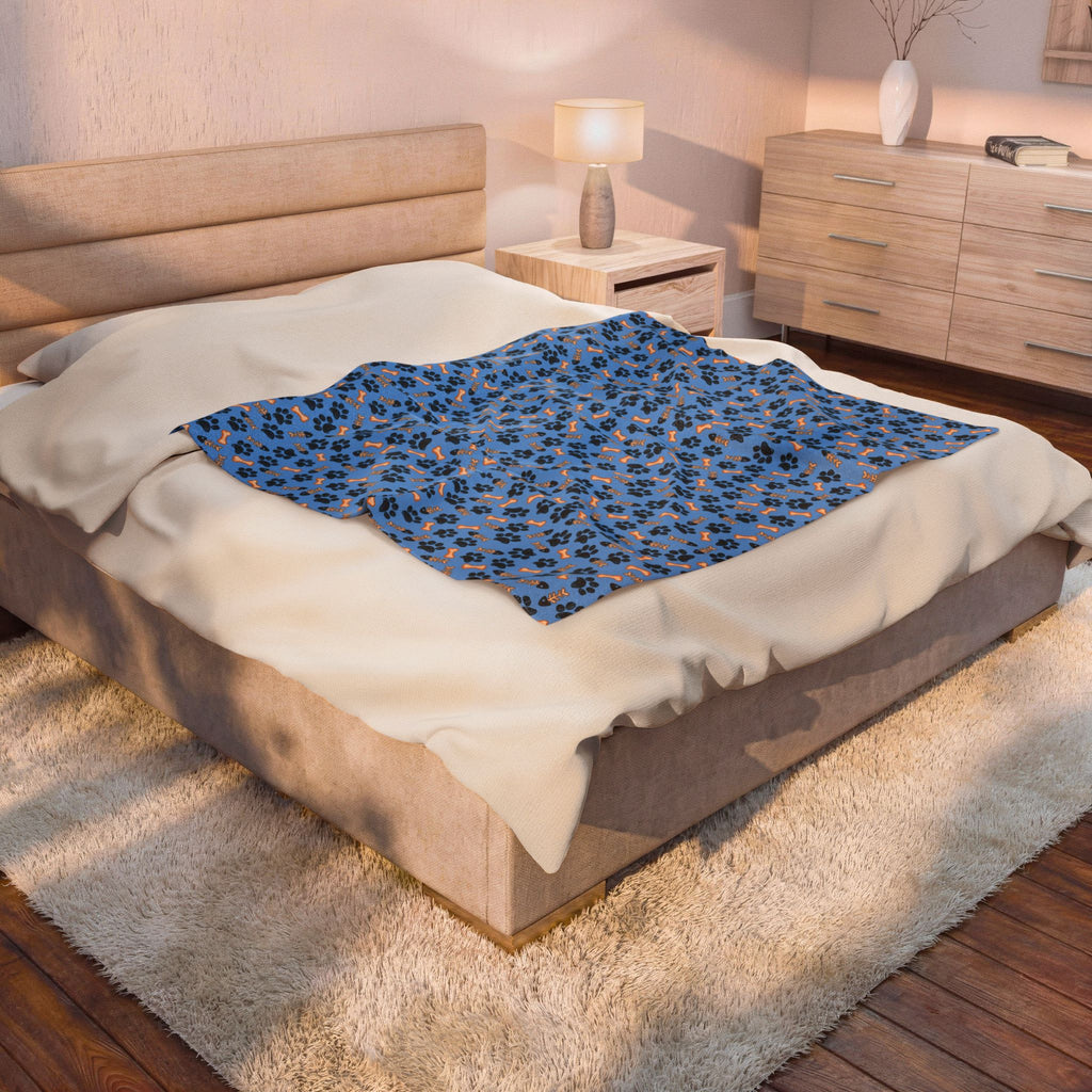 Velveteen Plush Blanket | Paw Print