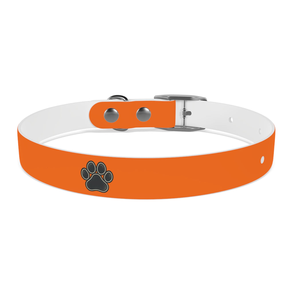 Adjustable Dog Collar | Paw Print | Orange