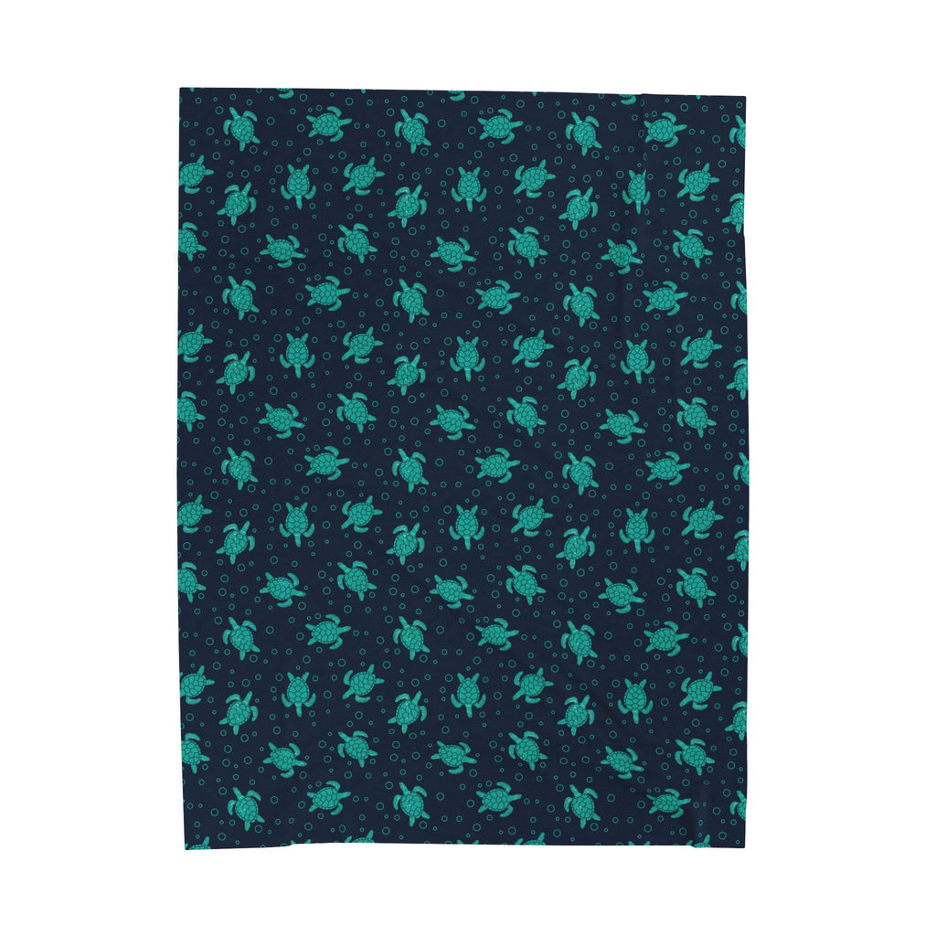 Sea Turtle Plush Blanket | Soft Velveteen Throw