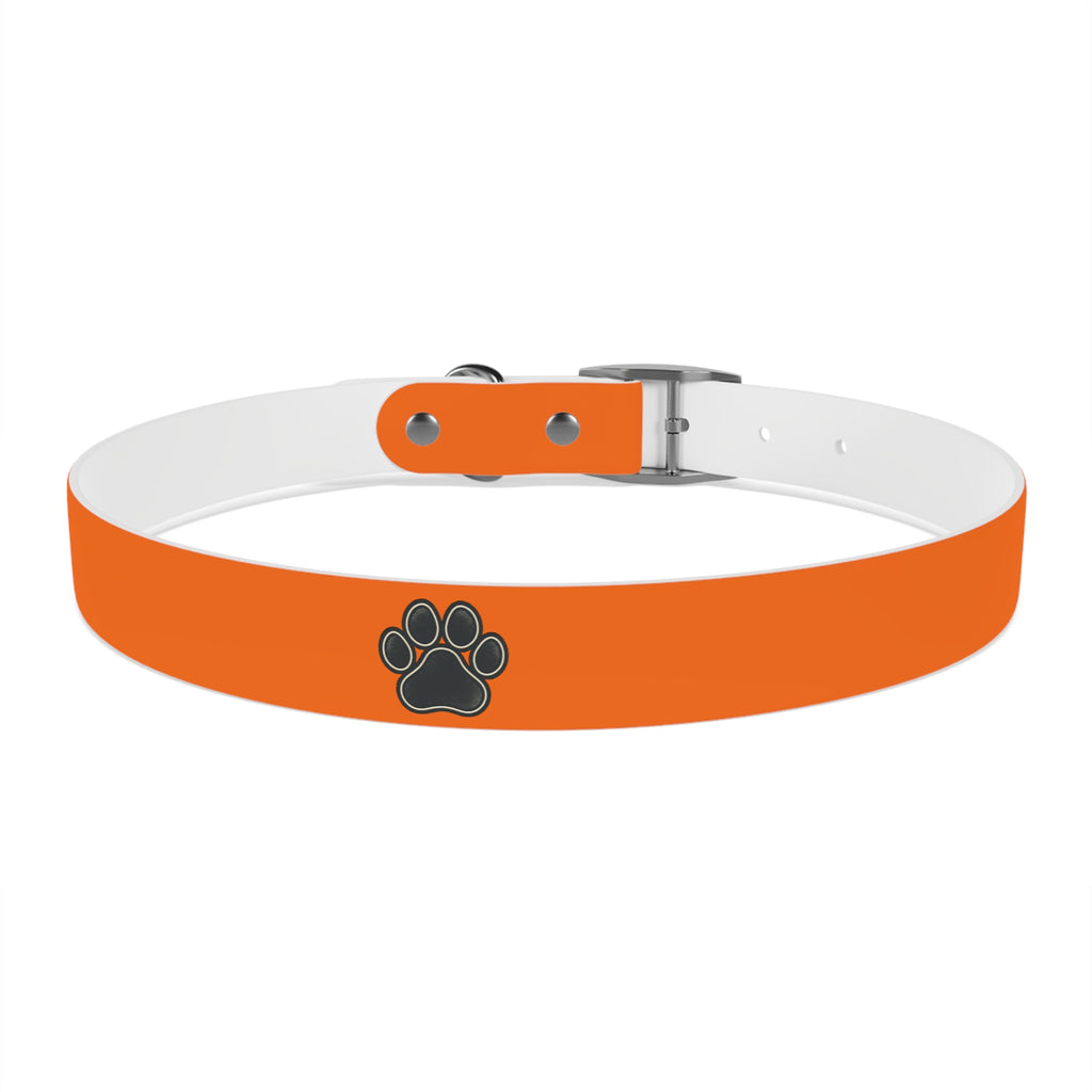 Adjustable Dog Collar | Paw Print | Orange