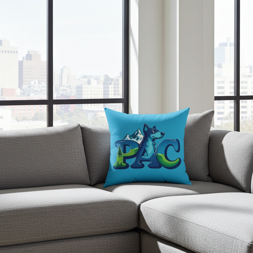 PAC Pillow | Square Polyester Throw Pillow | Turquoise